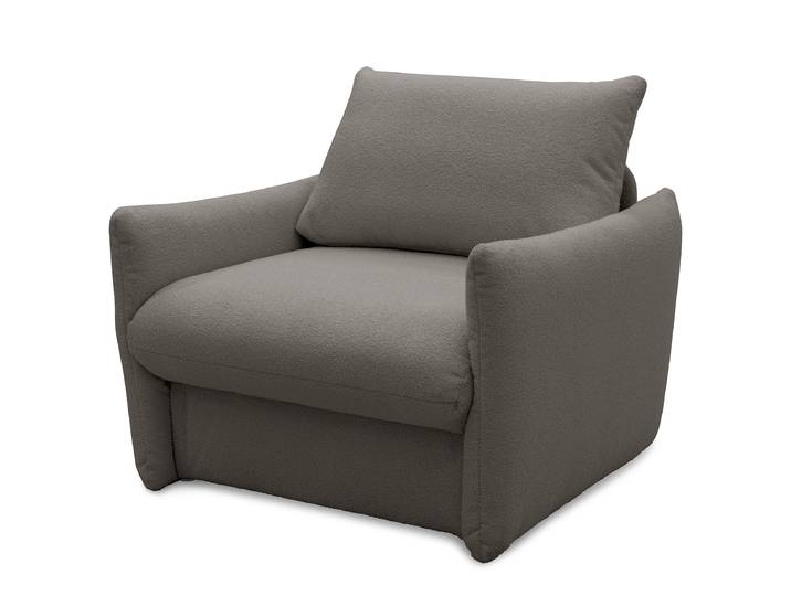 Schlafsessel Genta Grau Bouclé Stoff Nola 105 x 95 x 100cm