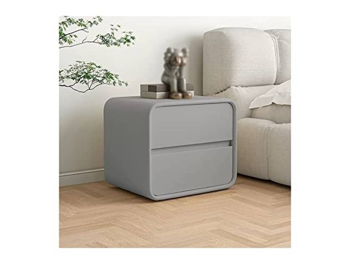 YANG11FAN Vielseitig Nachttisch mit 2 Schubladen, moderner Mit Mikrofaser-Lederveredelung(L50xD40xH47cm)
