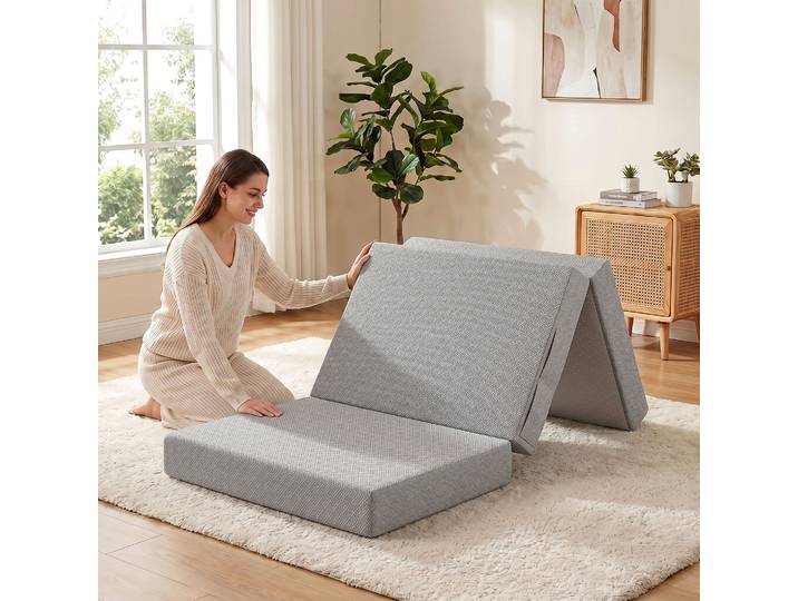 HOMCOM Matelas Pliant 200x90cm Portable 15cm Housse Lavable