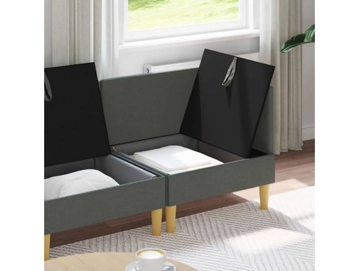 KTHLBRH Modulares Sofa-Set mit Stauraum, Dunkelgrau, 3-teilig Strapazierfähiger Stoff, bequemer Sitz, abnehmbare Bezüge, zeitgenössisches Design