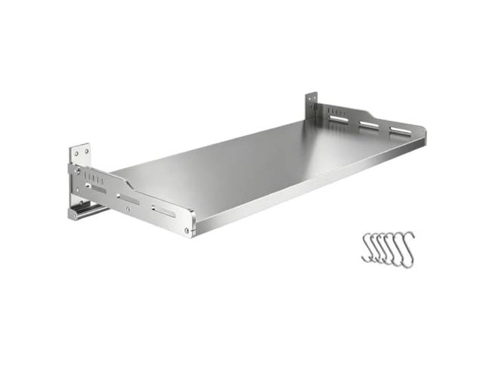 YUE JJXN Edelstahl Wandregal, 90 Grad Klappbar Verdickte Platte Mehrzweck 304 Edelstahl Wandschrank Wandmontage, für Küchen Wandschrank Badezimmer und Balkon(40x40cm/15.7x15.7in)