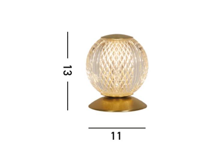 Searchlight LED Tischlampe Allure, messing / gold, für Wohn- / Esszimmer, Metall, Kugellampe