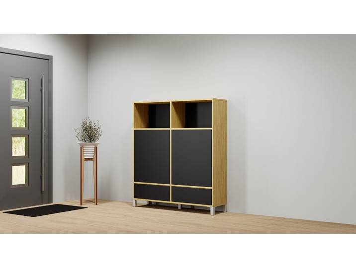 Schlichtes Highboard nach Maß Eiche Natur geölt