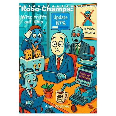 Robo-Champs: Witz trifft auf Chip (Tischkalender 2026 DIN A5 hoch), CALVENDO Monatskalender