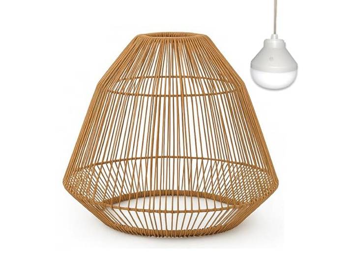 Lumisky Suspension MAYA NOMAD en poly rotin style bohème avec ampoule LED blanc/RGB nomade