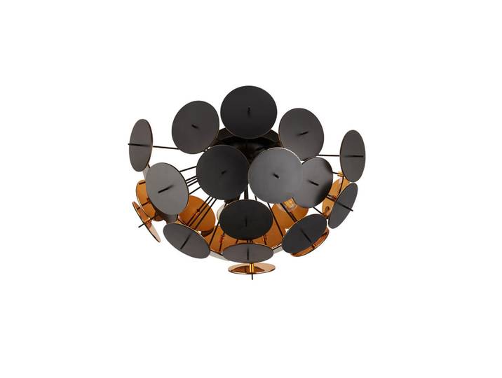 Deckenleuchte Discus, Schwarz, Goldfarben, Metall, Kunststoff, 27 cm, Lampen & Leuchten, Innenbeleuchtung, Deckenleuchten, Deckenleuchten