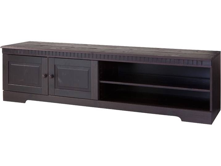 Lowboard OTTO HOME Cubrix , braun (dunkelbraun), B:162cm H:45cm T:44cm, Massivholz, Sideboards, Lowboard, Kommode aus schönem massivem Kiefernholz, Breite 162 cm