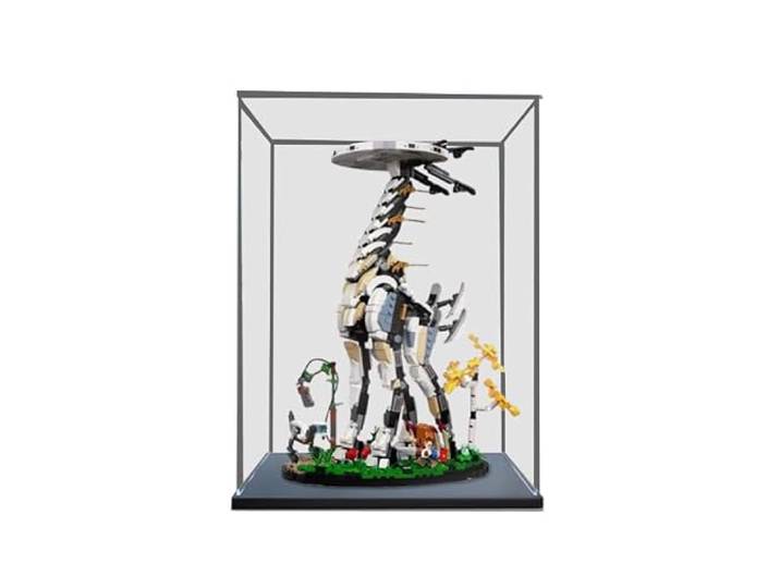 HCAEIOFJ Transparente Acryl-Vitrine für Lego 76989, anwendbar für Horizon Forbidden West: Tallneck entworfene Displaybox, Geschenk (nur Vitrine) (schwarze Unterseite)