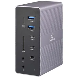 Renkforce RF-DKS-910 (USB-C, 16 Ports), Dockingstation + USB Hub, Grau, Schwarz