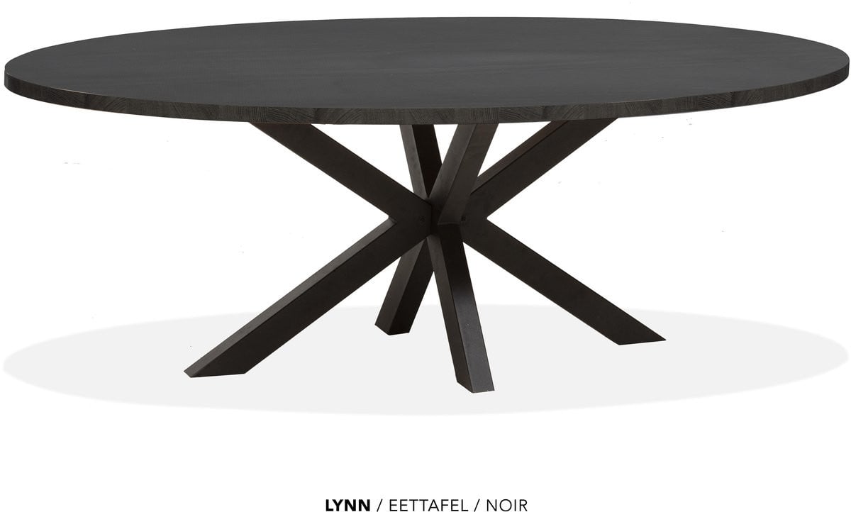 Maxfurn Lynn Ovale Eettafel Noir B/D: 220 x 120 cm