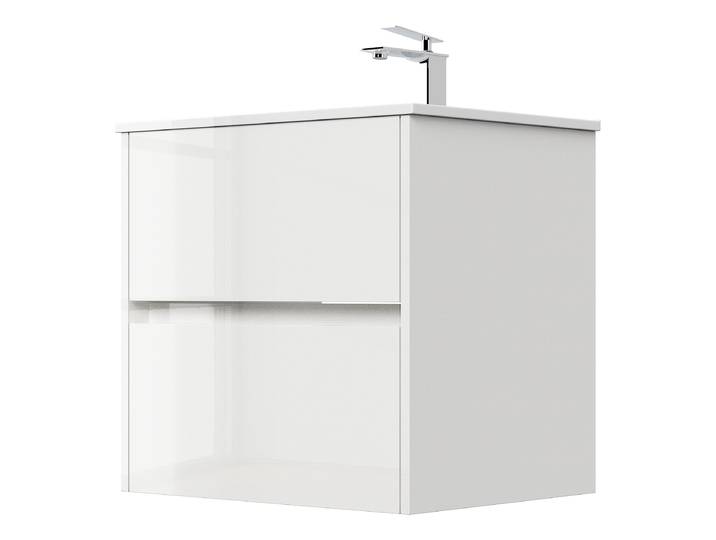 Meuble vasque Limes 62cm Blanc/Blanc brillant