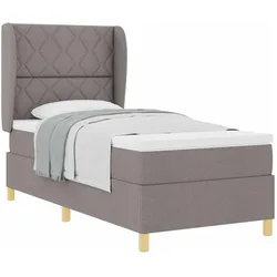 vidaXL, Boxspringbett, Boxspringbett Mit Matratze Stoff Taupe (100 x 200 cm)