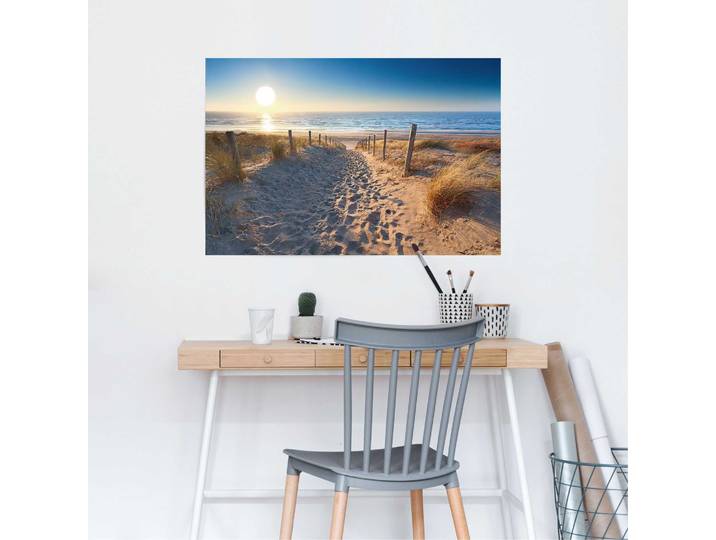 home24 Poster Pad door de duinen papier beige 61 x 92 x 0cm