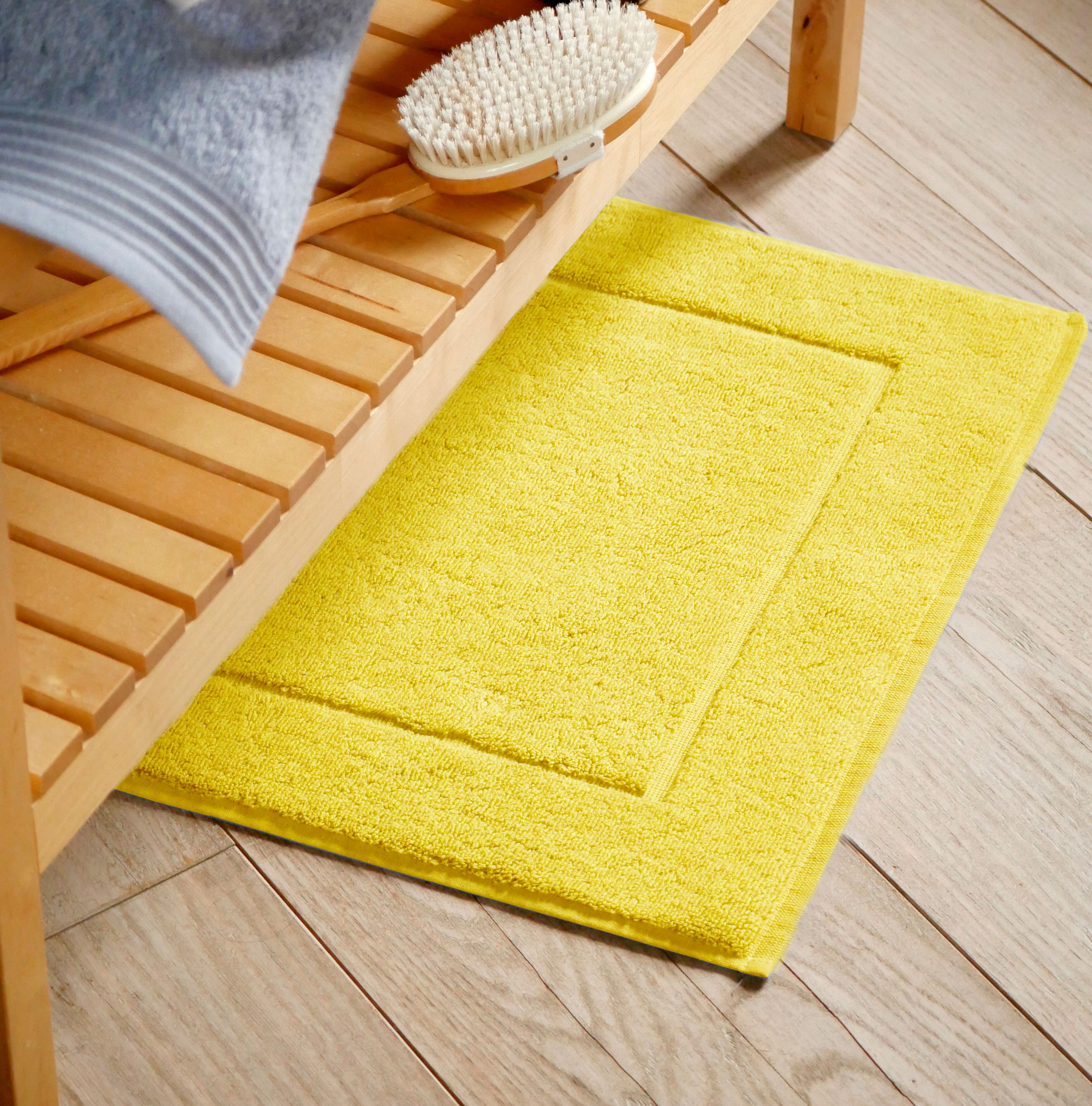 Badematte FRAMSOHN FROTTIER "Essential", gold (goldgelb), H:11mm, Baumwolle, Badematten, Badematte, Baumwolle, Badvorleger, dicht gewebt, Hotelmatte, Zwirnfottier