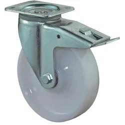 BS Rollen, Möbelrollen, Schwerlastlenkrolle Rad-Ø 200 mm Tragfähigkeit 1000 kg mit Feststeller Kunststoff 135x110mm