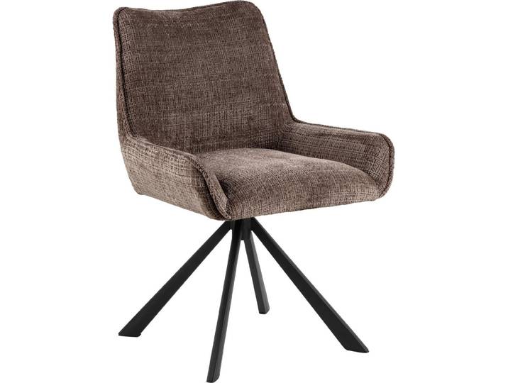 Eddie chaise de salle à manger chenille marron.