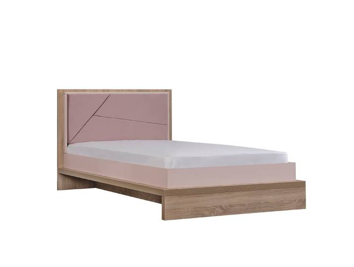 Möbel-Zeit Bett CITY Jugendbett – Gepolstertes Kopfteil in Pink – 100x200 / 120x200 cm