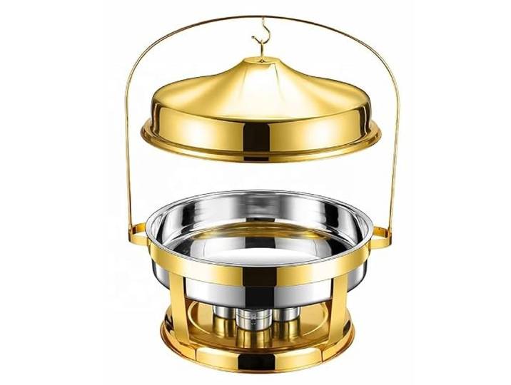 Runde Chafing Dish Chafer Roll aus Edelstahl Speisenwärmer Top Chafer for Catering, Buffetwärmer-Set for Heimrestaurants
