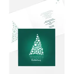 Weihnachtseinladung geschäftlich selbst gestalten mit Spruch und Fotos im Onlinedesigner bei Meine-Kartenmanufaktur.de