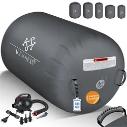 KESSER® Aufblasbare Air Roll Airtrack, Gymnastik-Rolle   inkl. Tragetasche & elektr. Luftpumpe   Barrel Gymnastik Tumbling   Yoga Gymnastik Rolle Gymnastikmatte, Fitnessrolle