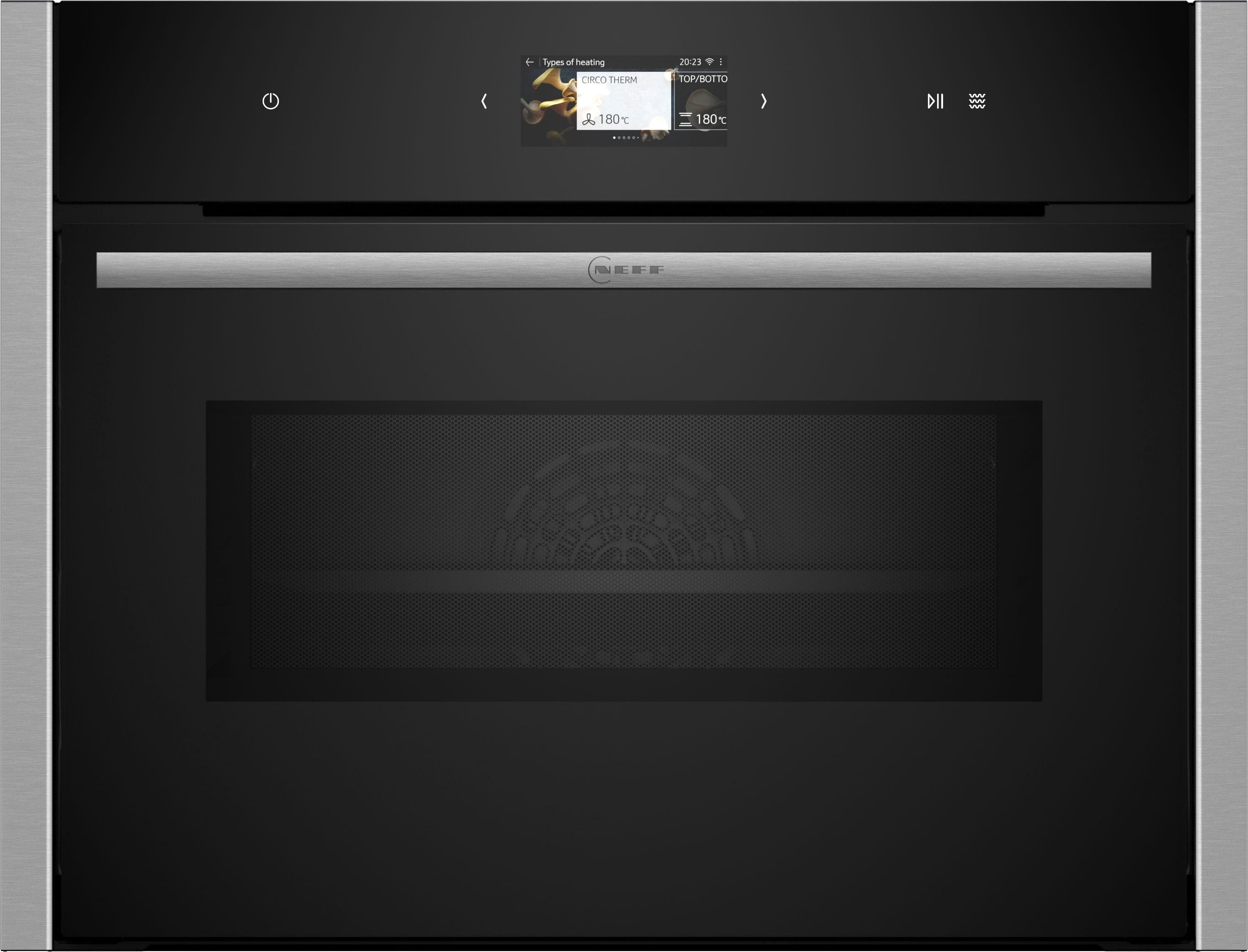 Neff N90 C24MS31N0 Einbaubackofen kompakt AutoClean Mikrowelle (Schwarz/Edelstahl)