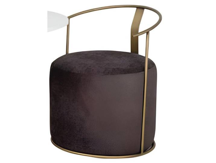 Xlmoebel Sitzhocker Grauer Textilhocker mit robustem Metallgestell von XLMOEBEL (1 St), Made in Europa