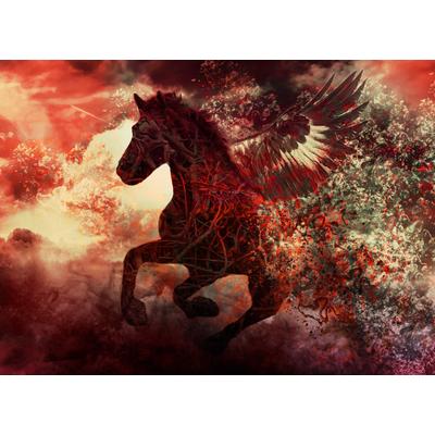 Fototapete PAPERMOON "Apocalypse Fantasy Horse", bunt, B:5m L:2,8m, Vlies, Tapeten