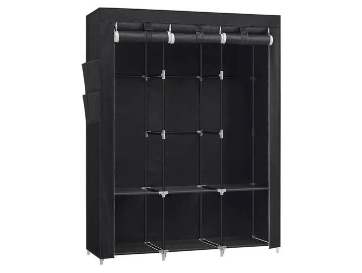Armoire chambre en tissu 45 x 130 x 167 cm tissu noir