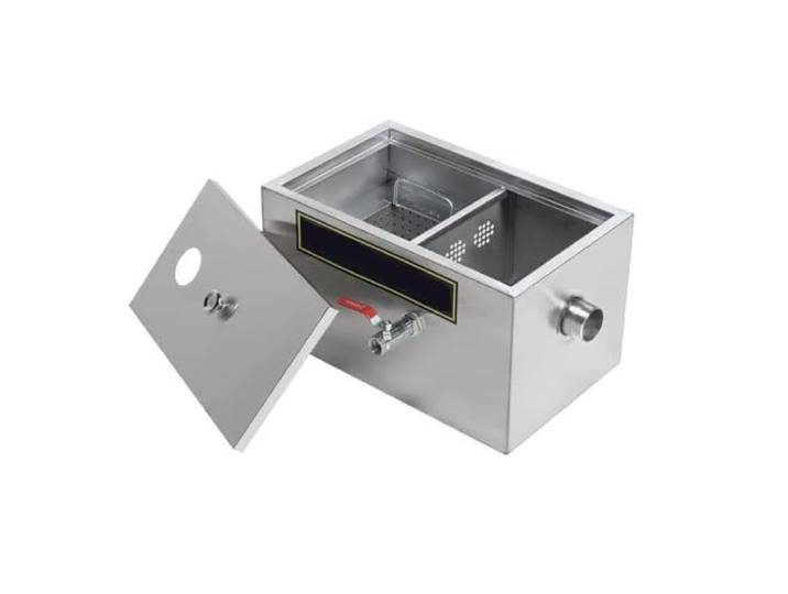 Fettabscheider Edelstahl Unter Spüle, Öl-Wasser-Trenner Für Robuster Edelstahl, effiziente Öl-Wasser-Trennung, abnehmbarer Filter, einfache Reinigung langlebige(35 x 25 x 23cm)