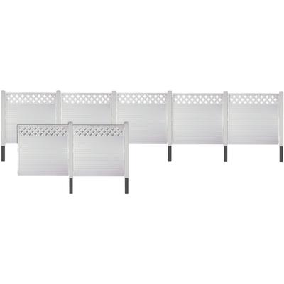 Sichtschutzelement TETZNER & JENTZSCH "LANGLEY 5", weiß, H:180cm, Aluminium, Polyvinylchlorid (PVC), Zaunelemente, Nie wieder streichen. Weiße PVC-Kunststoffzäune
