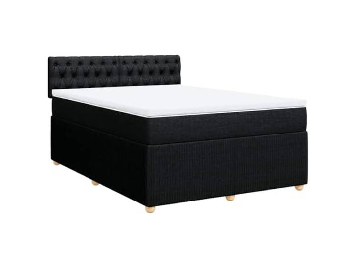 vidaXL Boxspringbett mit Matratze Schwarz 140x200 cm Stoff