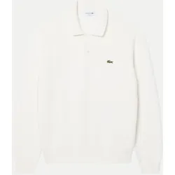 Langarm-Polohemd aus Strick Weiß XL