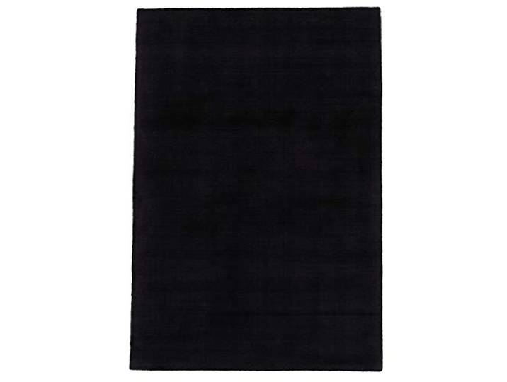 carpetfine Viskose Teppich AVA Kurzflor 120x170 cm Schwarz 100 % Viskose, handgewebt, Florhöhe ca. 6–10 mm, uni, für Wohnzimmer, Schlafzimmer und Esszimmer