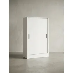Aktenschrank – Weiß, 60x107,5x28,5 cm, Holz, schmal, Stauraum für Büro & Flur