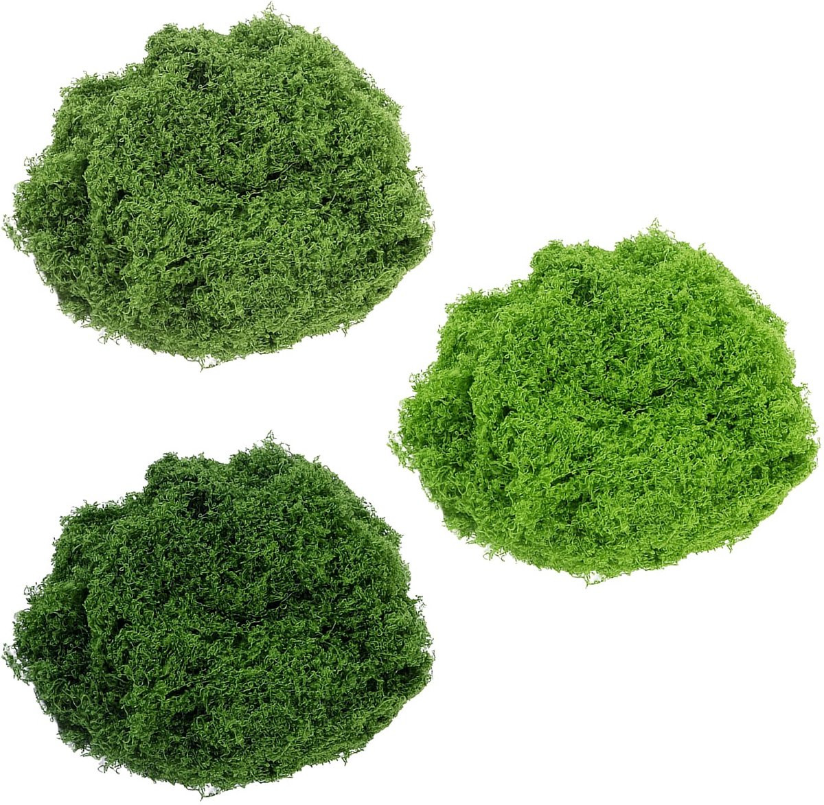 Set van 3 stuks kunstmatig groen nepmos voor decoratie en handwerk