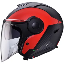 Caberg Soho Milano Jethelm matt-schwarz-rot - M (57/58)