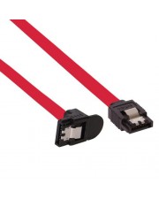 InLine SATA-Kabel Serial ATA 150/300/600 SATA bis 30 cm 90° Stecker eingerastet rund Rot (27303W)