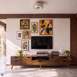 TV-Board Sheesham 260x40x48 walnuss gewachst MALMÖ 2 #126