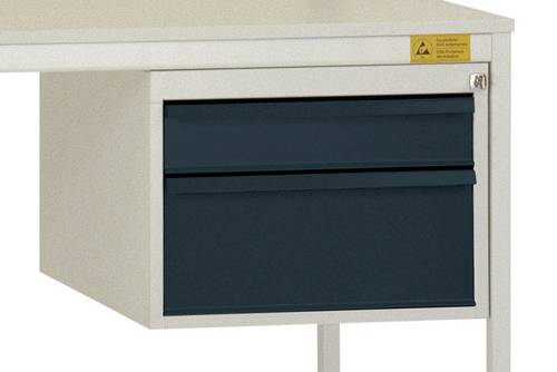 Manuflex LD4702.7016 ESD ESD-Gehäuse-Unterbau, Nutzhöhe 300mm mit 2 Schubfächern