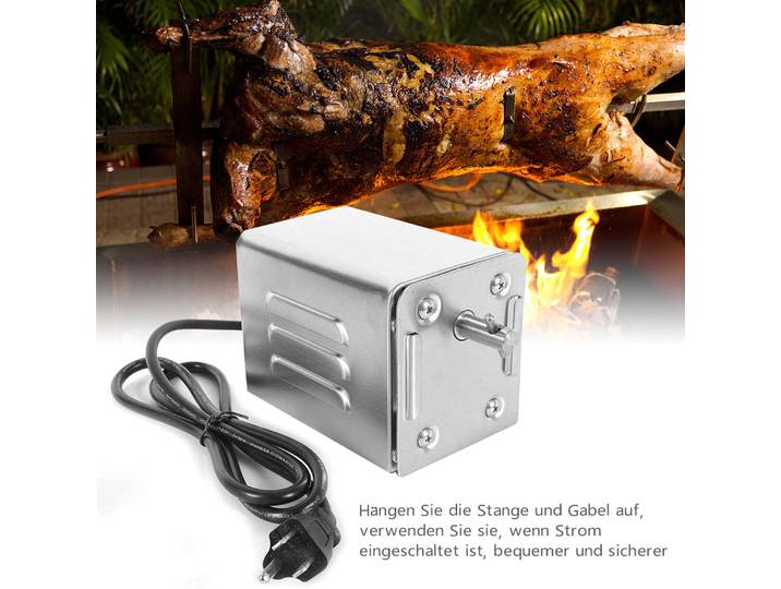 Grill de Barbecue en acier inoxydable 220V, rôtissoire à moteur électrique, chèvre, cochon, poulet, broche, rôtissoire, accessoires de Barbecue en plein air