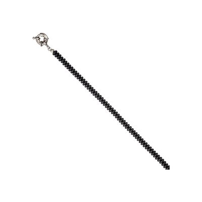 Kette ohne Anhänger JOBO "Edelsteinkette 6 mm", schwarz, Halsketten, Damen, Materialmix, L: 45, mit Hämatin 45 cm