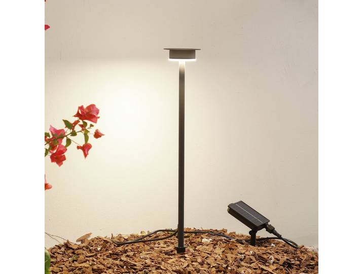 Lampe solaire Lyris avec piquet, noire - Lindby - Moderne - Aluminium - À ampoule unique