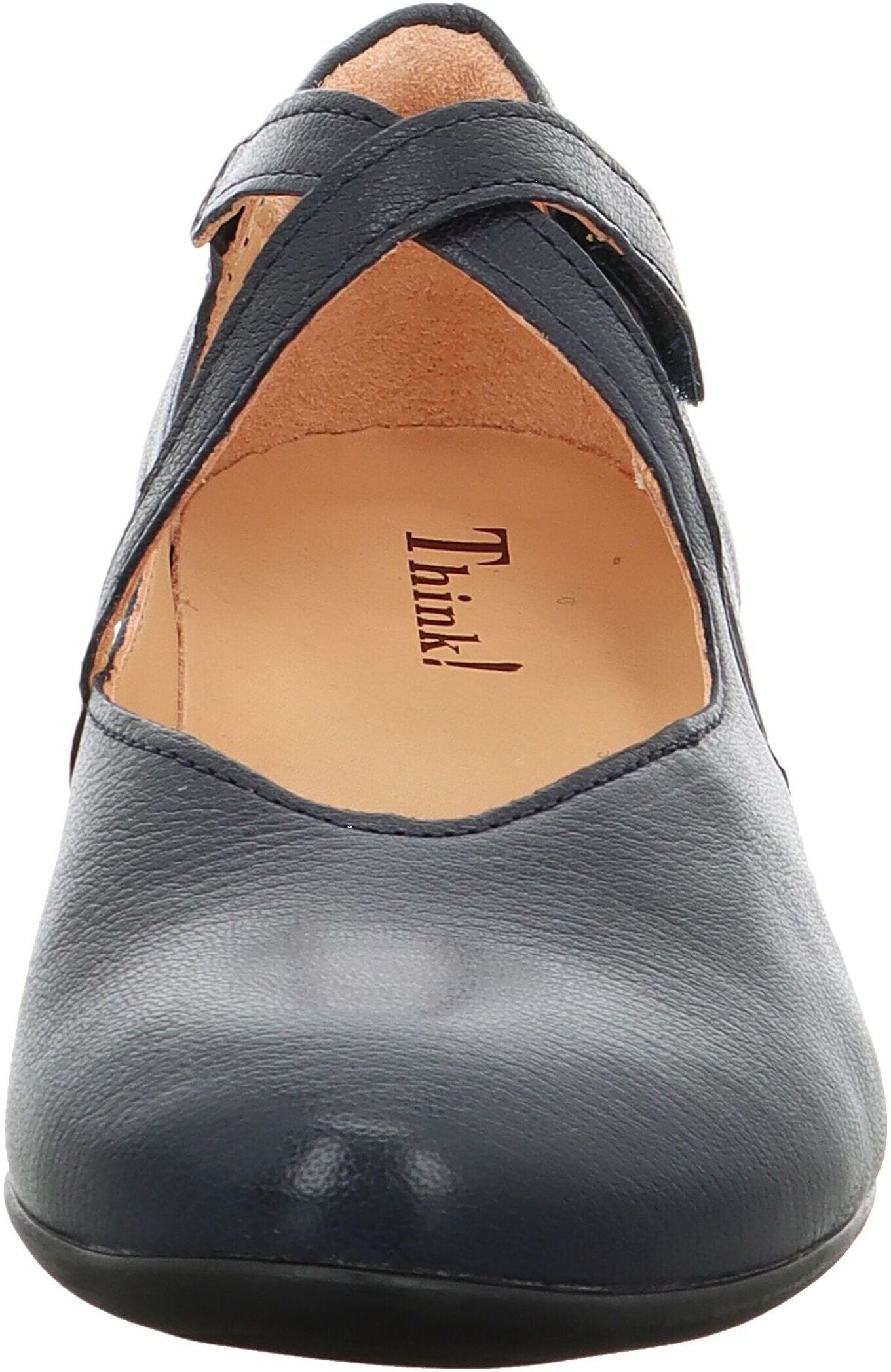 Think! Riemchenballerina THINK "Think Ballerinas Leder", Damen, Gr. 38, Leder, blau, Schuhe Riemchenballerina