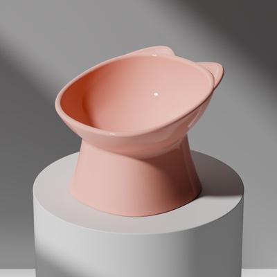 Friendly Fresh Finds Anti Tip Cat Bowl With Double Ears And High Legs pink