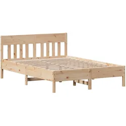 vidaXL Massivholzbett ohne Matratze 135x190 cm Kiefernholz