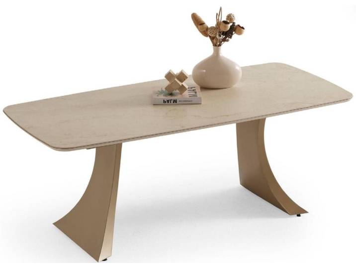 JVmoebel Esstisch Konsolentisch Tisch Modern Rechteckig Komfort Neu Beige Minimalismus (1-St), Made in Europa