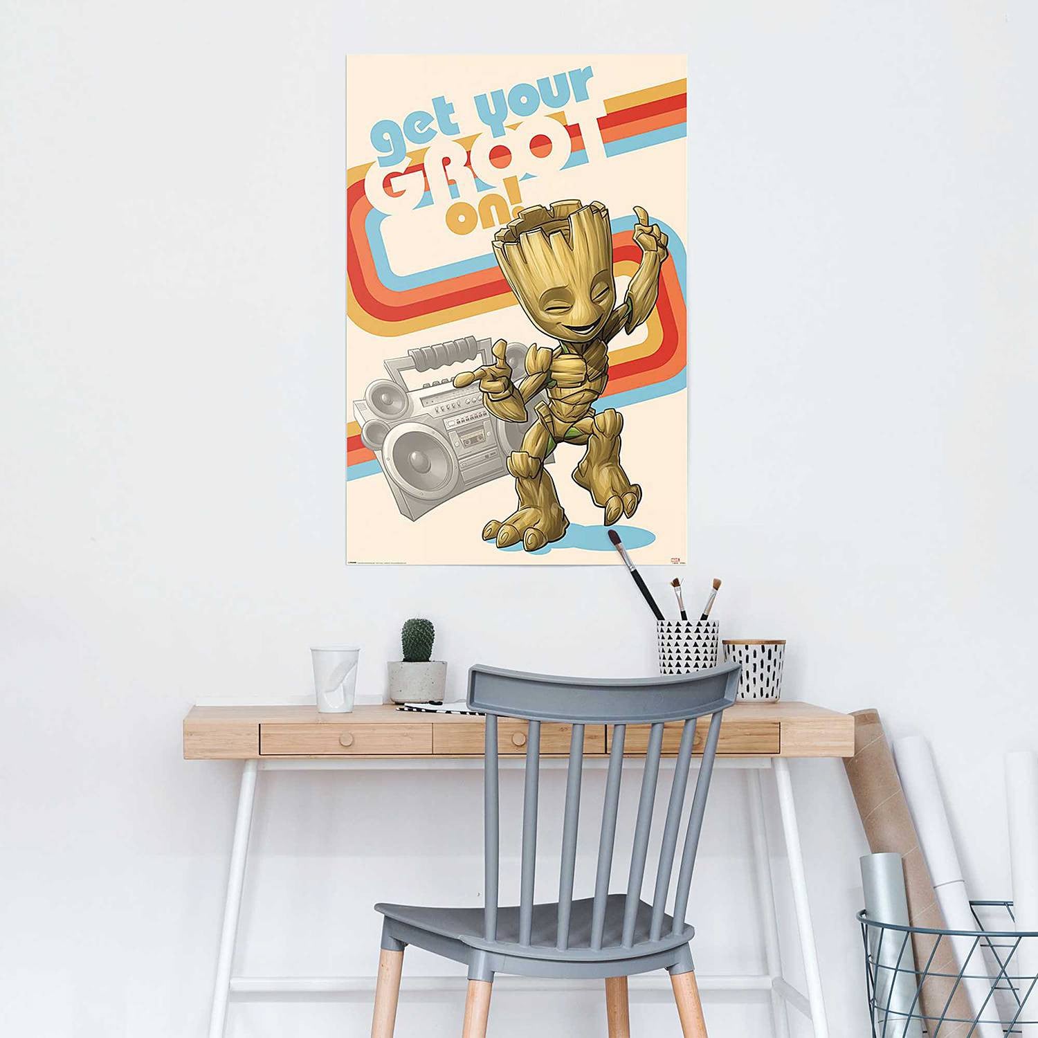 home24 Poster Get your Groot on, Meerdere kleuren, 61 x 92 cm