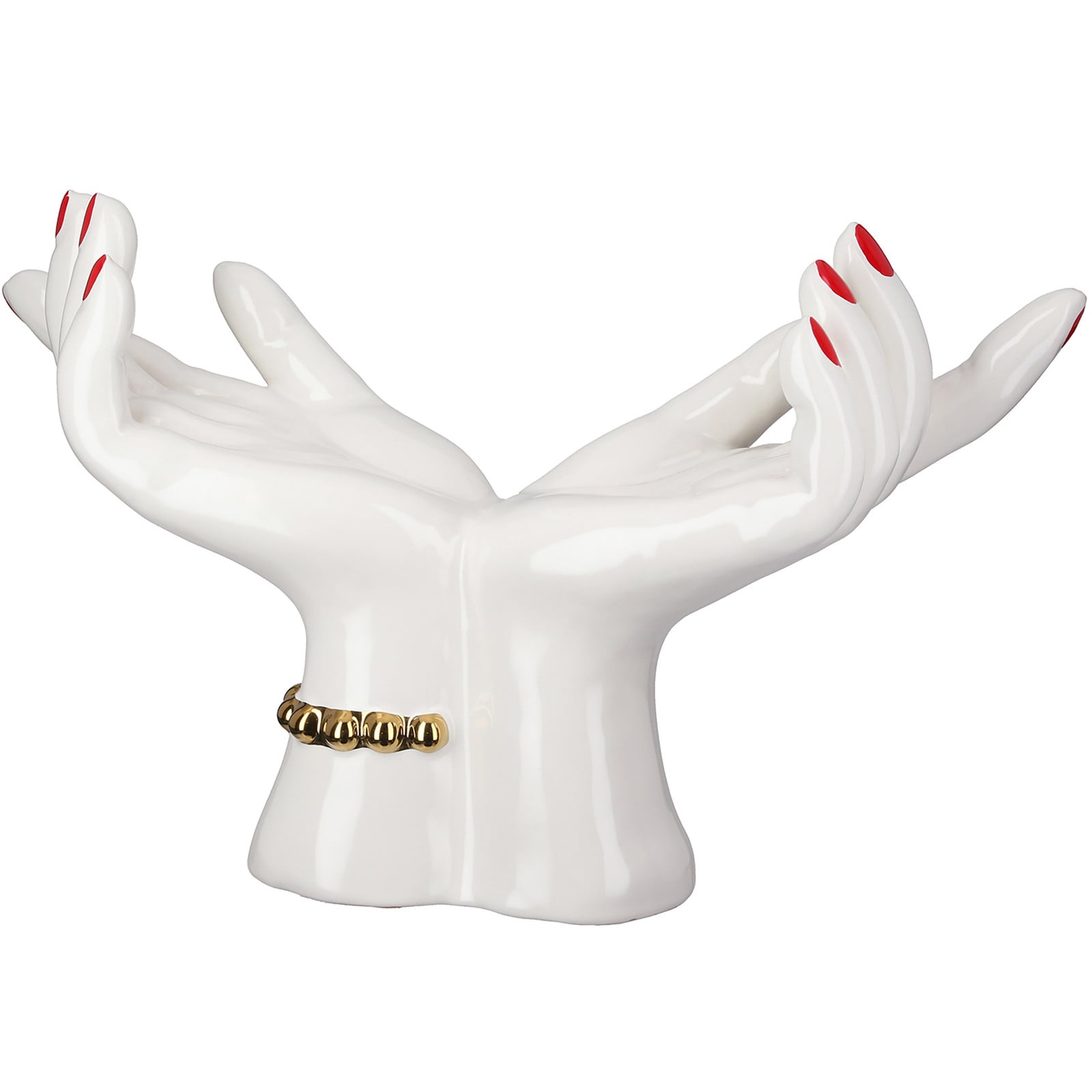 home24 Decoratie Hands together wit keramiek B: 36 cm, D: 22 cm, H: 11 cm