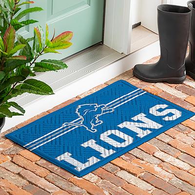 Evergreen 28 in. x 16 in. Cross Hatch Embossed Door Mat, Detroit Lions