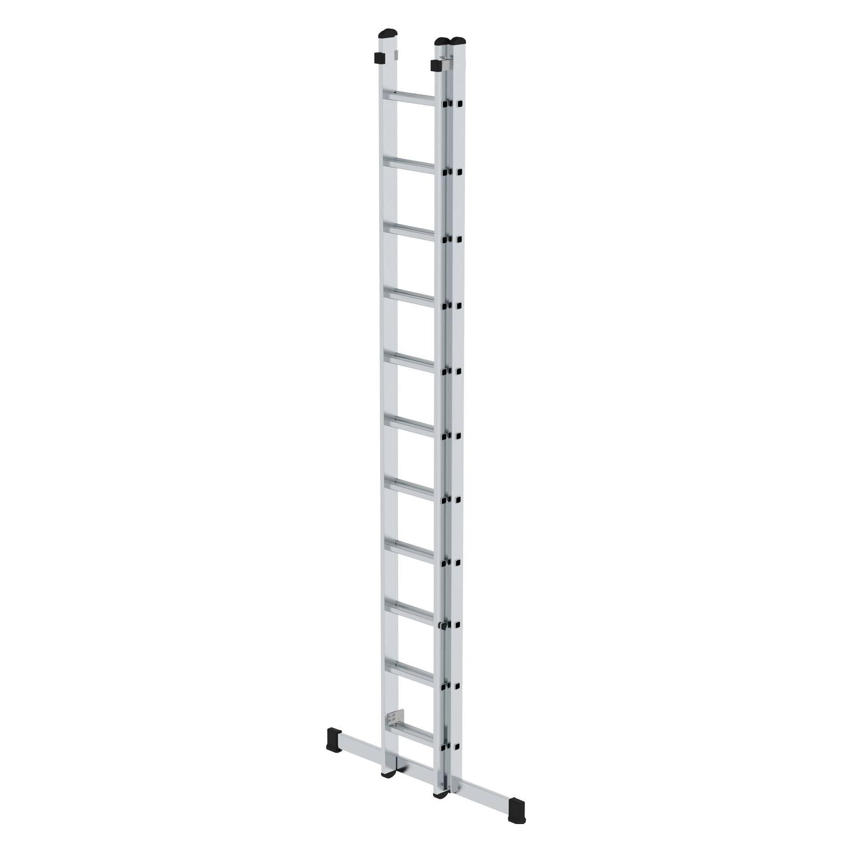 Günzburger Sprossen-Schiebeleiter mit Standard-Traverse 2x11 Sprossen (Regalleiter) (011611)